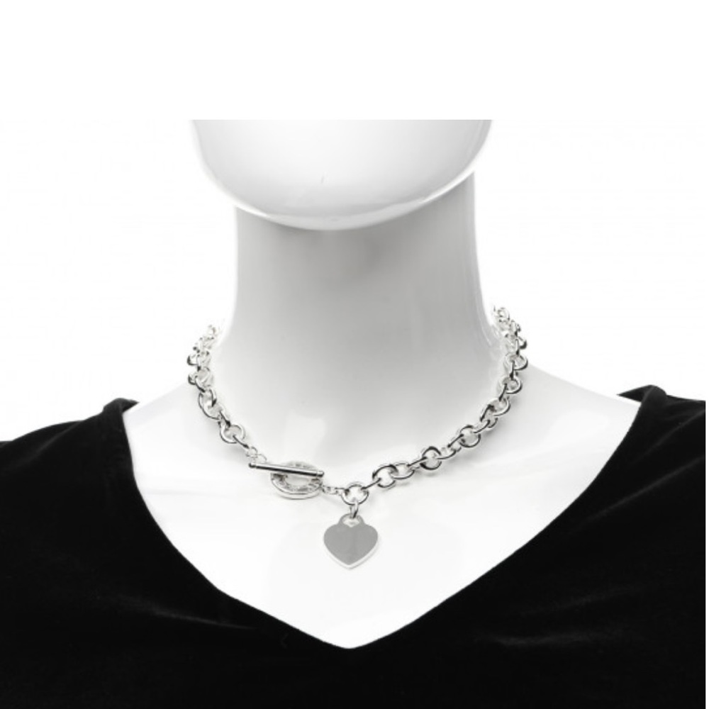 Tiffany & Co. Sterling Silver Heart Tag Toggle Necklace.